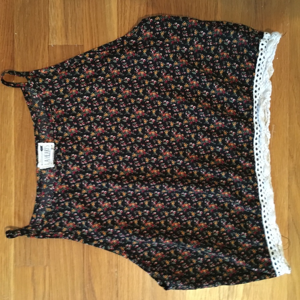 Pacsun black flower crop top
